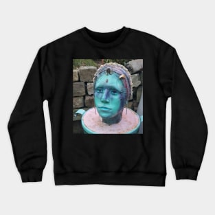 Blue Face Artsy Artistic Sticker Crewneck Sweatshirt